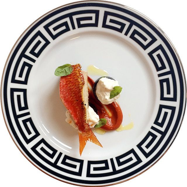 Table Tales - Triglia di scoglio, salsa di pomodorini confit, melanzane e burrata